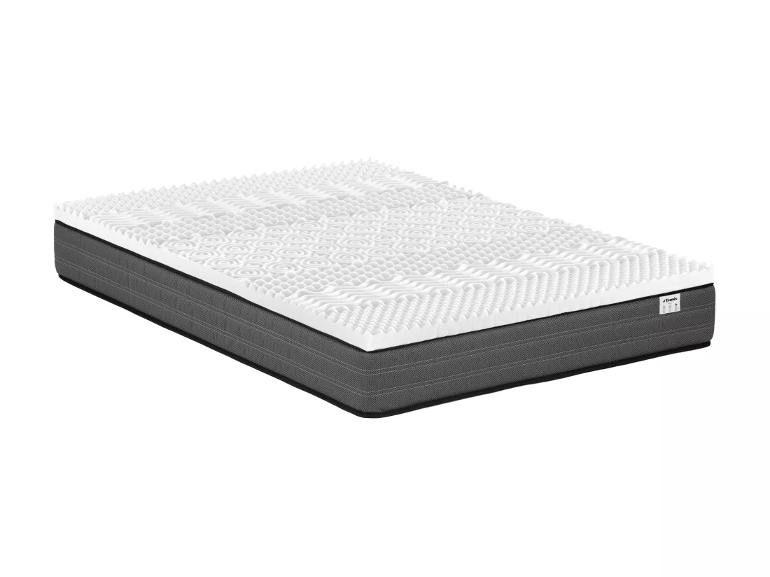 Ensemble 180 x 200 cm matelas ressorts ensachés ép.20cm + surmatelas mémoire de forme 7 zones ép.5cm - AMBRACIE de YSMÉE