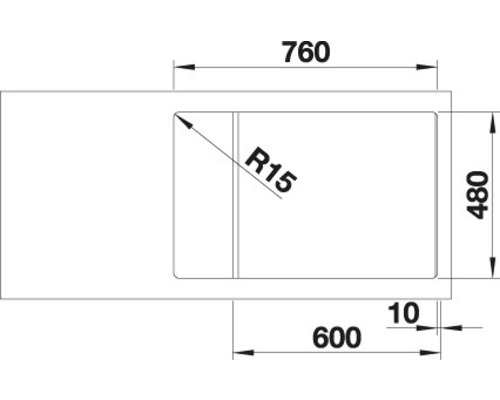 Blanco ZIA XL 6 S Compact spoelbak 780 x 500 mm zwart 526018