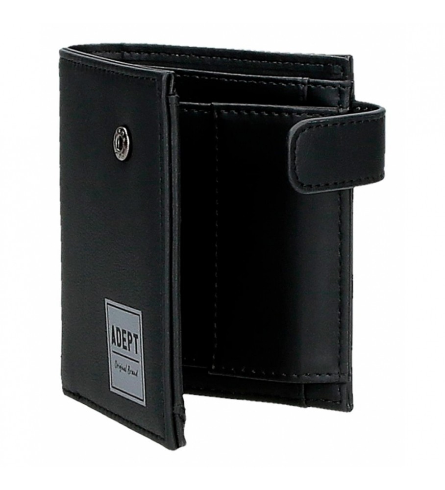 Carteira Joumma Bags Adept Mark com fecho de clique preto