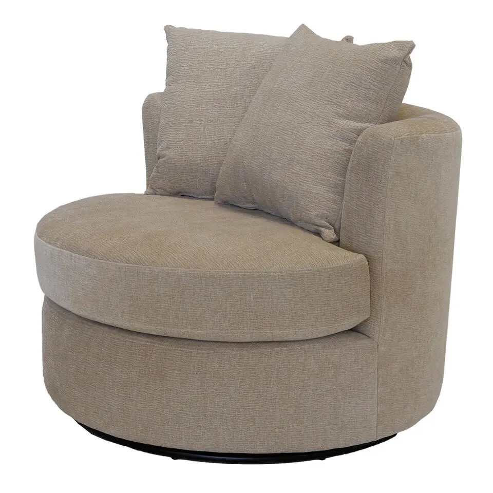 Fauteuil Taupe Stof - Zithoogte 45cm - Thony Luxe