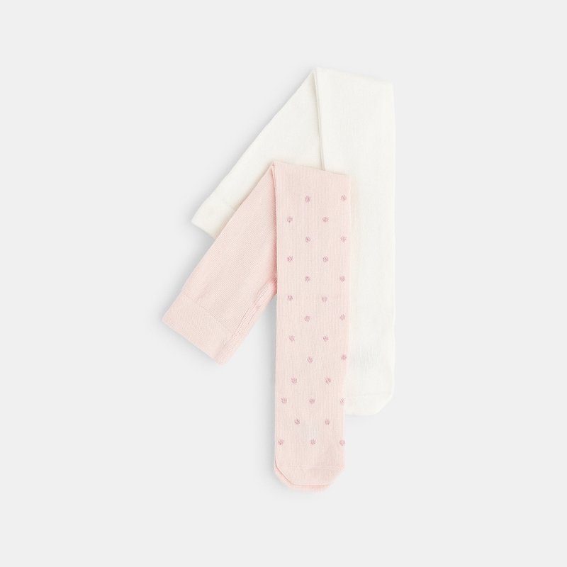 Collants chauds (lot de 2) roses bébé fille