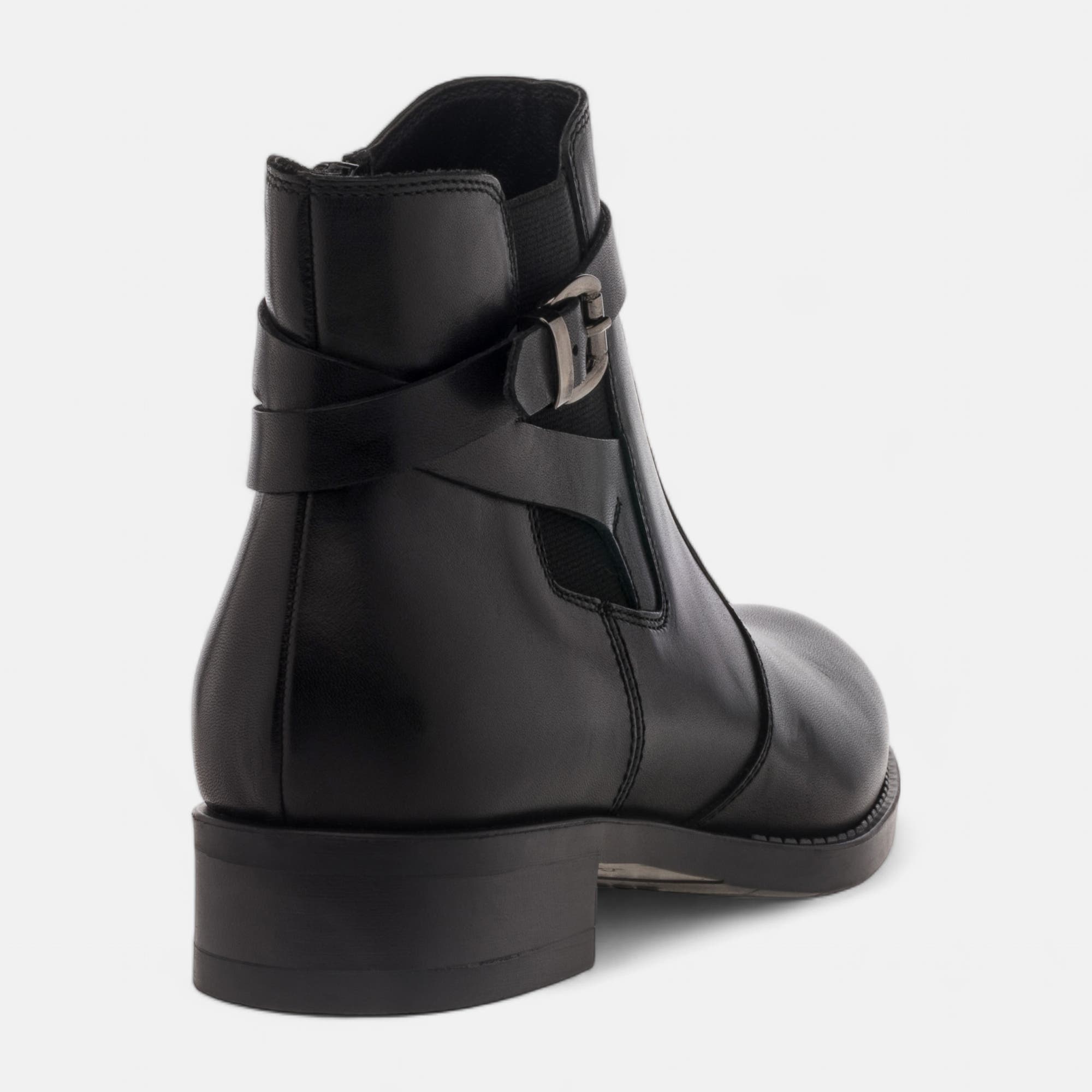 Boots chelsea Femme en cuir noir