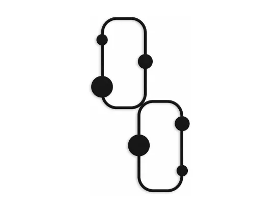 Porte manteaux mural design organique avec 5 patères en métal noir H48 cm - LADYBUG