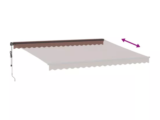 Auvent rétractable automatique avec LED marron 450x350 cm