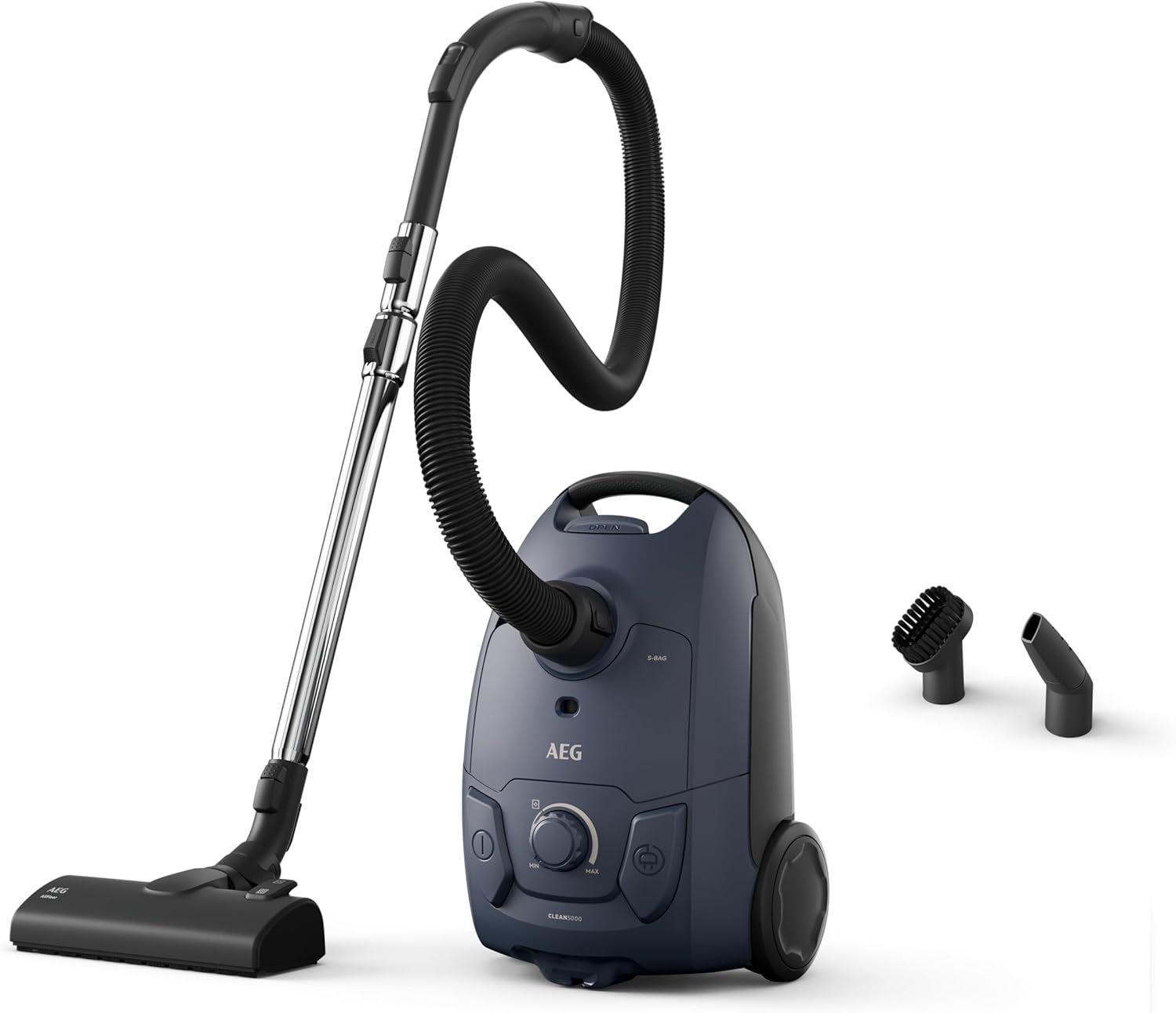 AEG CLEAN 5000 Staubsauger mit Beutel, hohe Saugleistung, aus Recyclingkunststoff, AllFloor Bodendüse mit Klicksystem, 2in1 Multifunktionsdüse, 8,5m Aktionsradius, waschbarer Hygiene-Filter, AB51C1DB