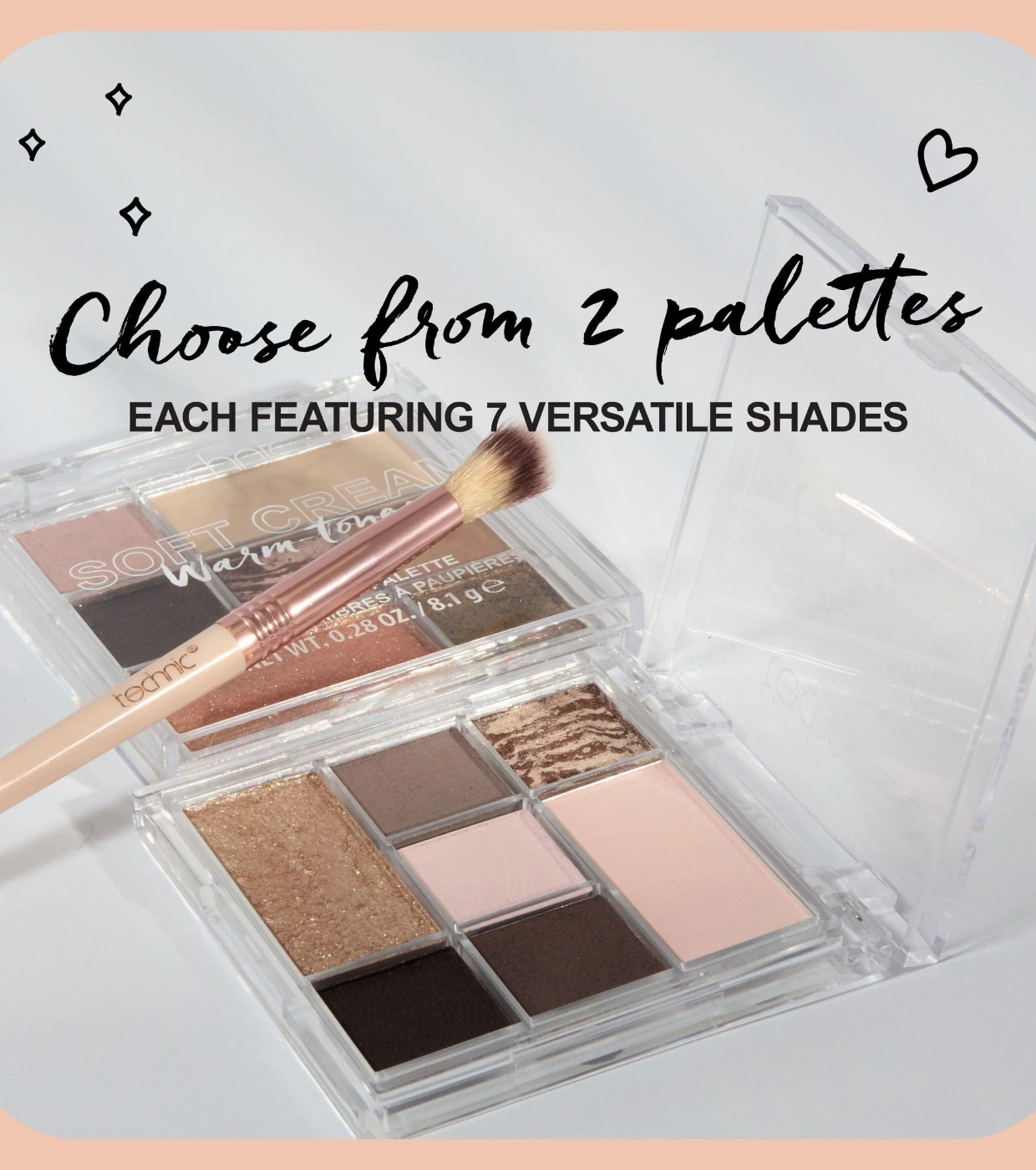 Technic Cosmetics - Paleta de sombras Soft Cream - Warm Tones