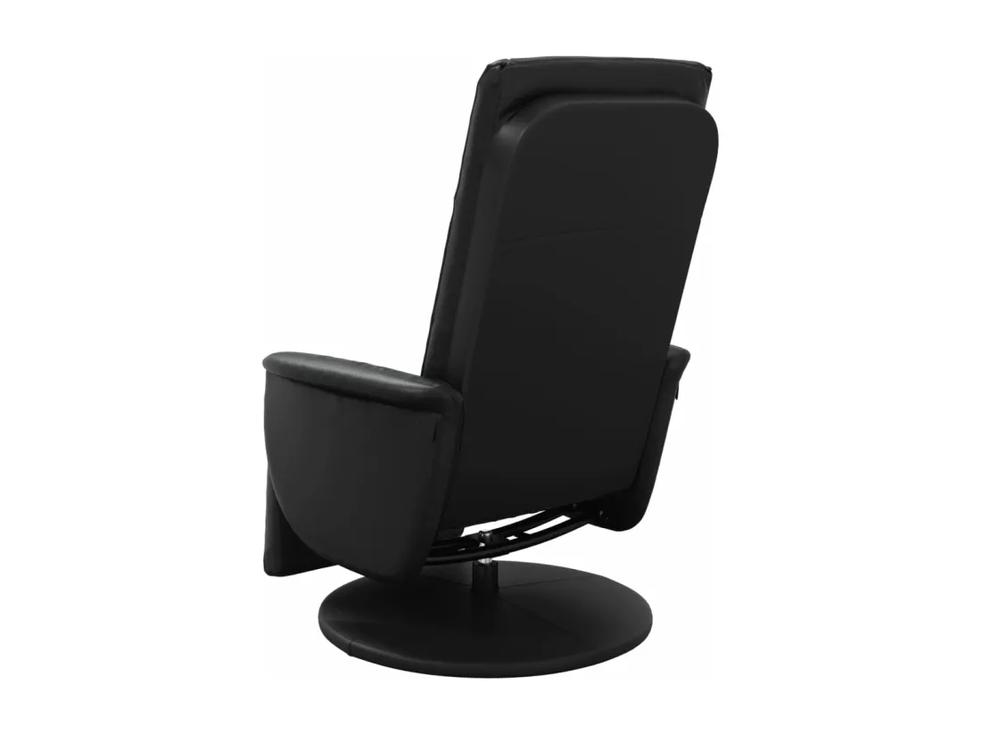 Fauteuil inclinable massant repose-pieds noir similicuir