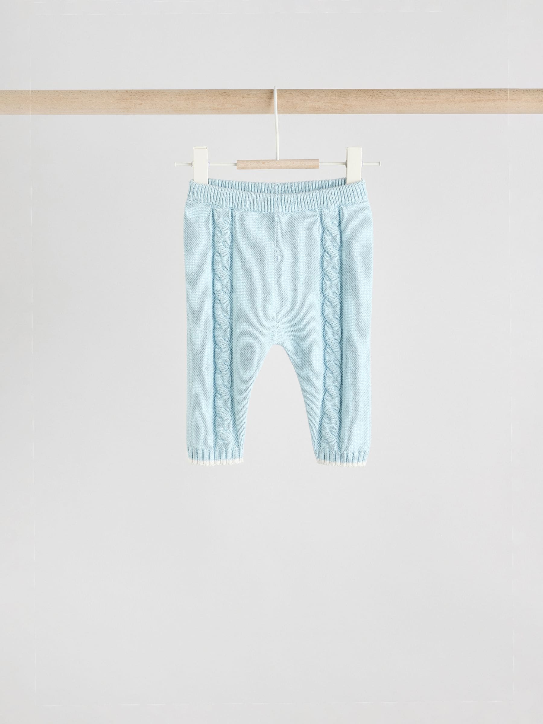 Blauw - Gebreide trui en leggings babyset (0mnd-3jr)