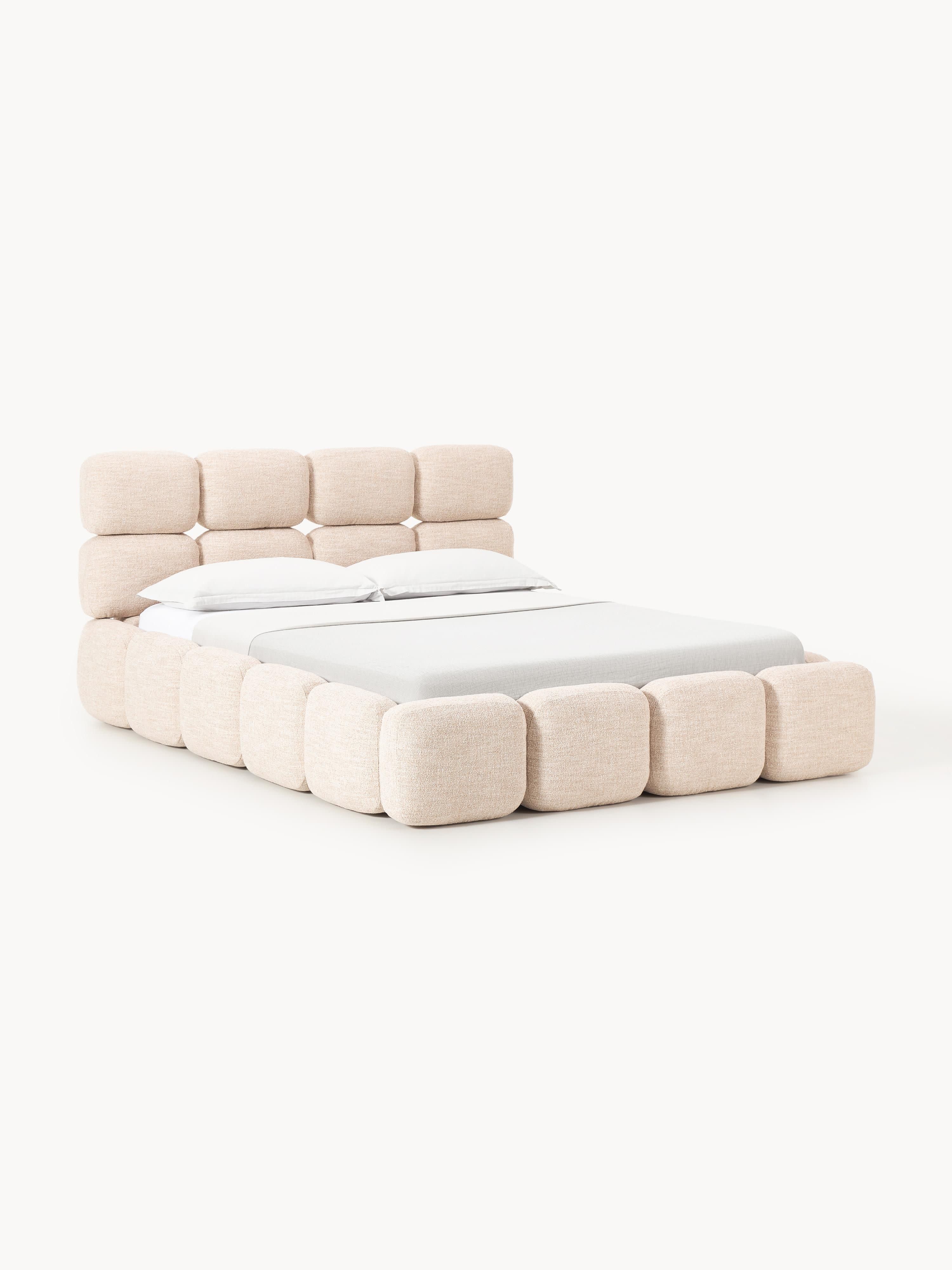Gestoffeerd bed Tayla van bouclé