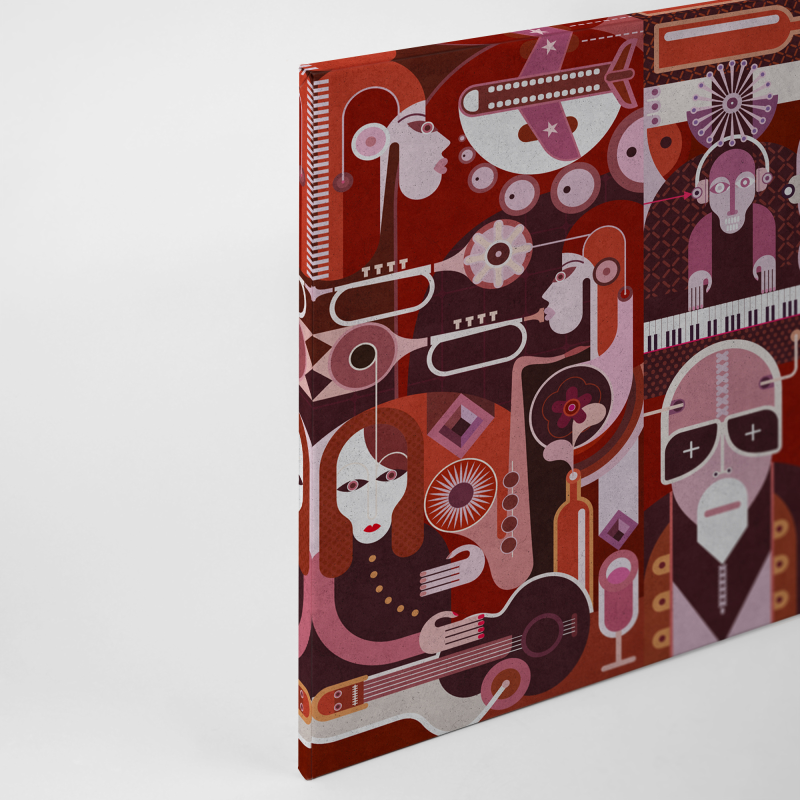 Leinwandbild MUSIK - rot-rosa - 90x60 cm