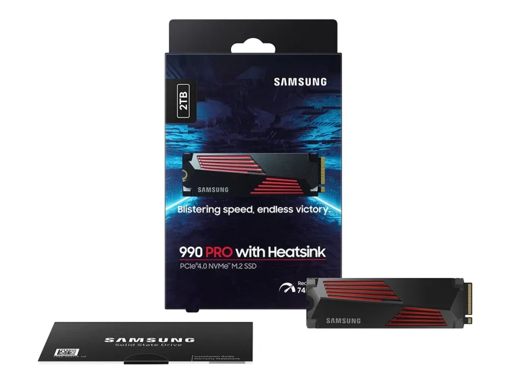 Samsung 990 PRO MZ-V9P2T0CW - SSD - krypteret - 2 TB - intern - M.2 2280 - PCIe 4.0 x4 (NVMe) - 256-bit AES - TCG Opal Encryption 2.0 - integreret kølelegeme