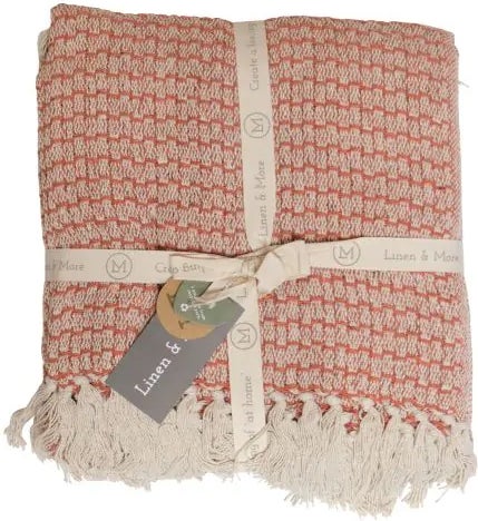 Linen & More plaid River rood 130 x 170 cm