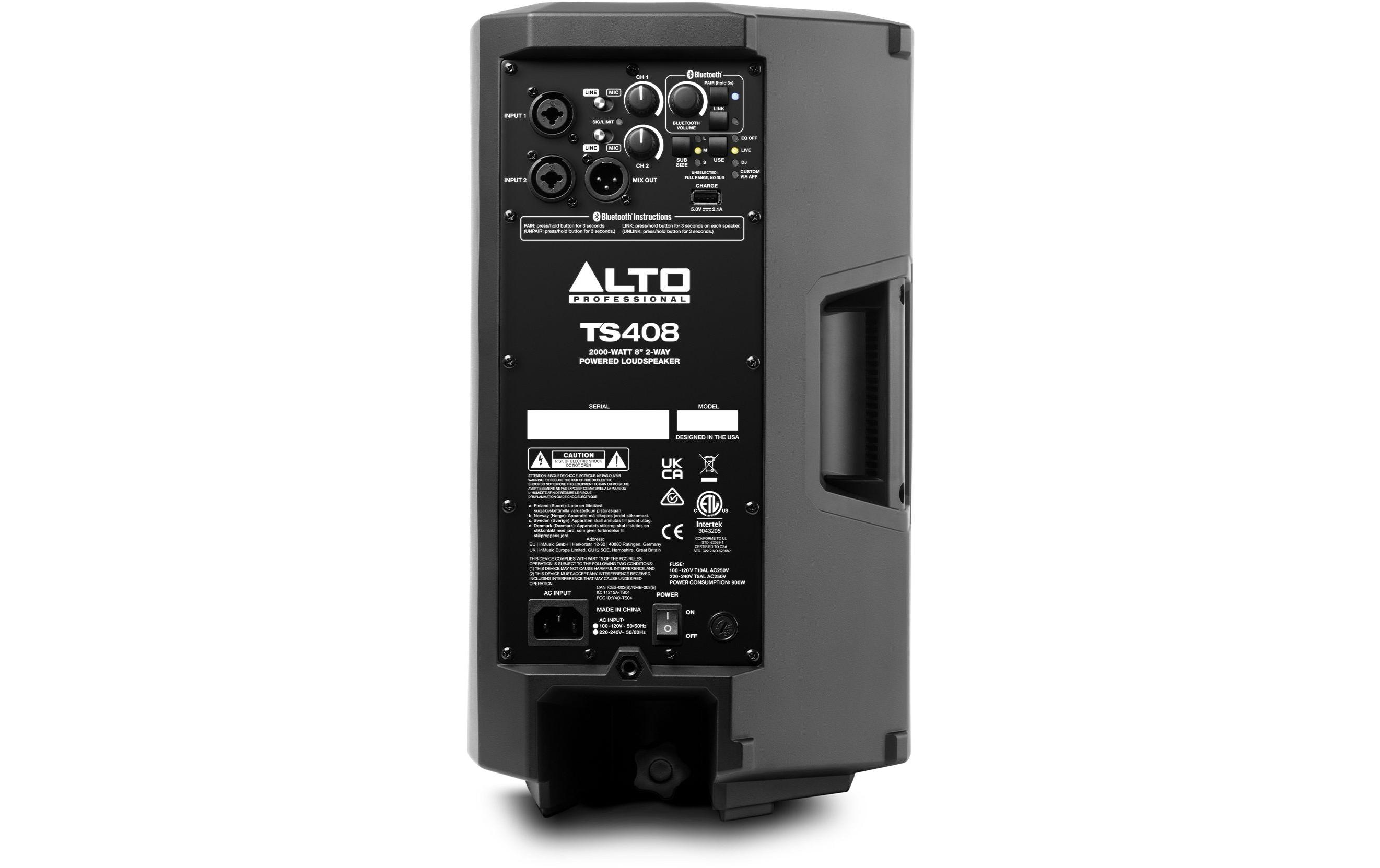 Lautsprecher TS408 – 2000 Watt<br>2-Wege-Lautsprecher mit Bluetooth, DSP und App-Steuerung