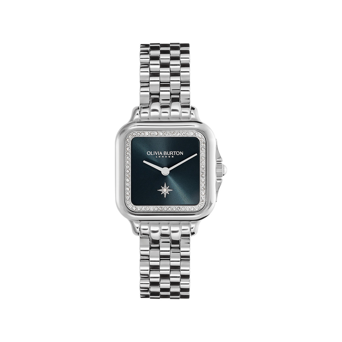 Montre OLIVIA BURTON grosvenor femme analogique, bracelet acier argent