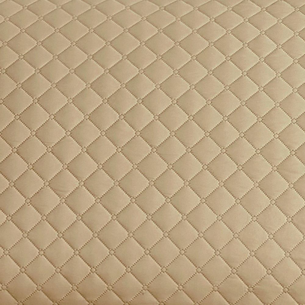 Capa para sofá Vipalia com estampa de diamante. Bege. Chaise longue à esquerda, 240 cm.