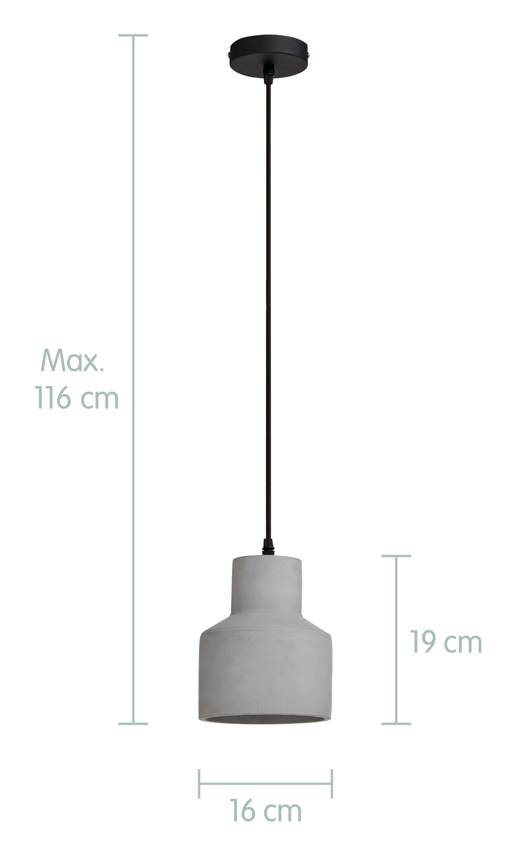 ROBERTA Hängeleuchte - Grau / H: 119.0 cm x D: 16.0 cm