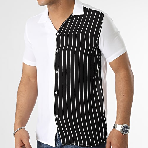 Chemise Manches Courtes Blanc Noir