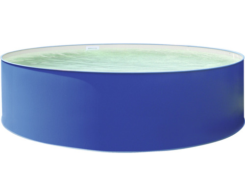Opzetzwembad van staal, rond, Ø 350x90 cm, zonder accessoires, blauwe liner, zandkleurig