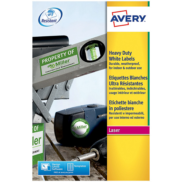 480 étiquettes adhésives ultra résistantes coloris blanc L4773 Avery, la boîte