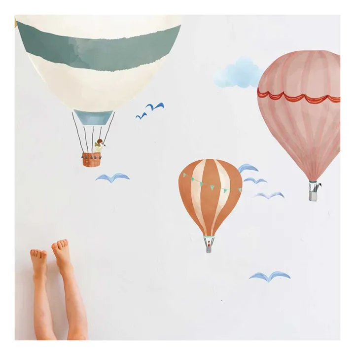 MIMI'lou Sticker géant Montgolfière Aquarelle