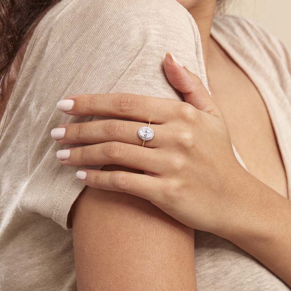 Bague Solitaire Cillie Or Jaune Oxyde De Zirconium