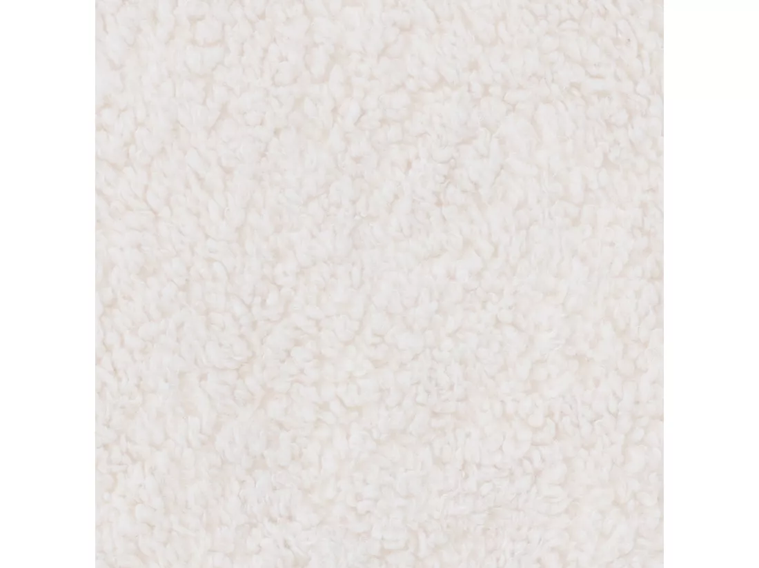 Pouf fauteuil Sherpa et repose-pieds en molleton crème - ORSO