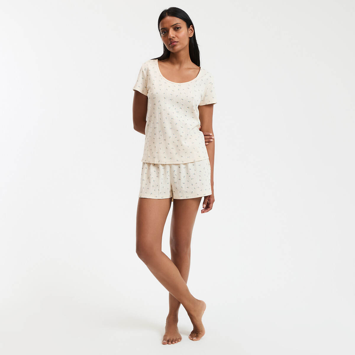 COLEÇÕES LA REDOUTE<br>Calções de pijama em malha pointelle