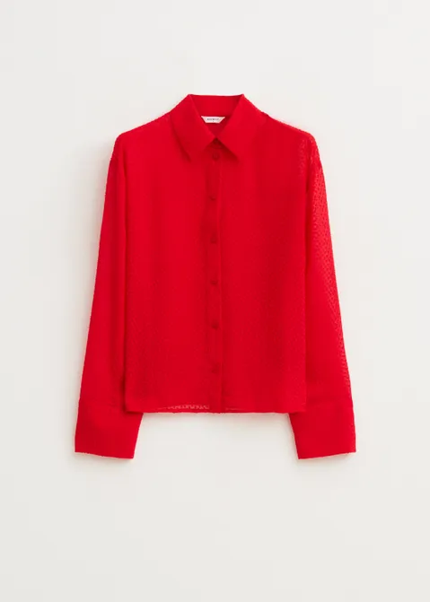 Blouse met stippendetails rood (ROO)