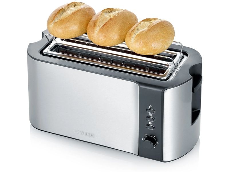 Severin Toaster AT 2590 Schwarz/Silber Automatik-Langschlitztoaster