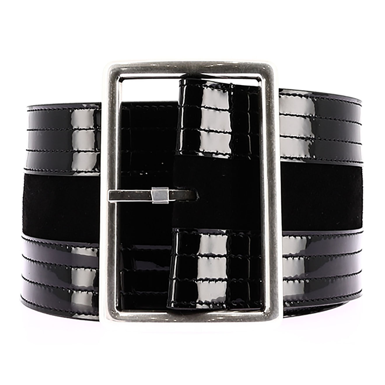 Saint Laurent Ceinture en Cuir verni noire - Très bon état