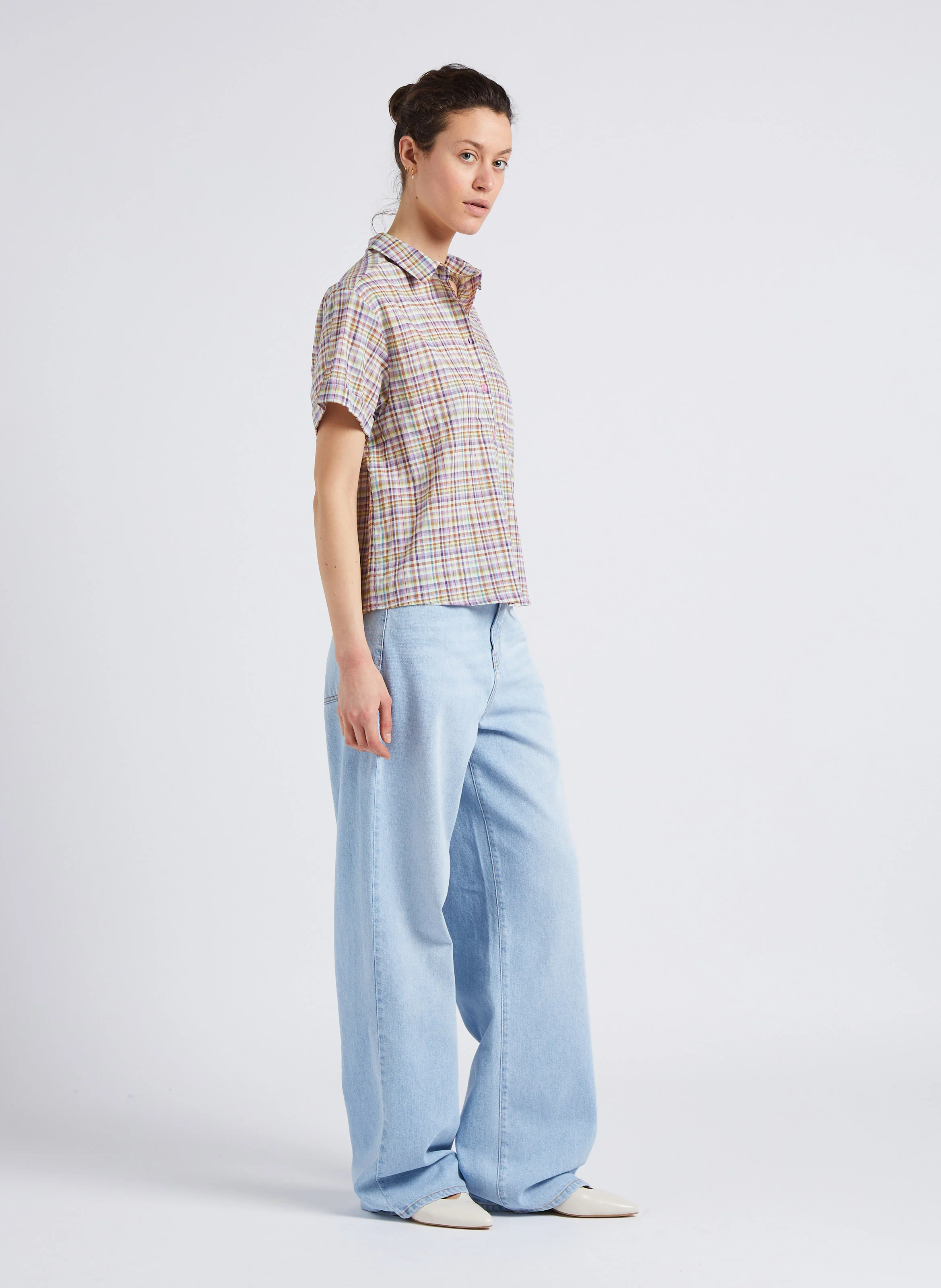 DAWN - Jean large en denim délavé | Bleu