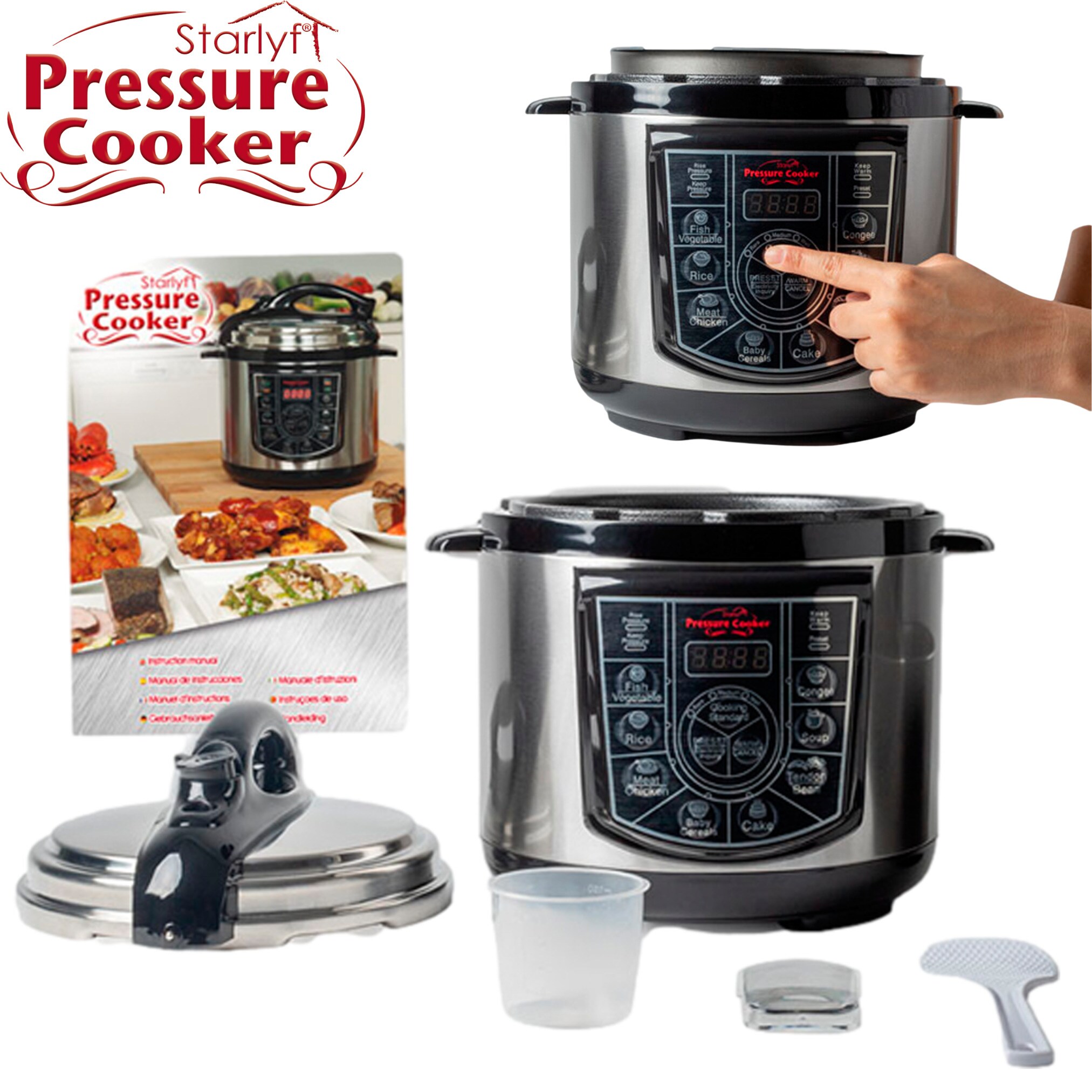 Starlyf® Multikocher - Schnellkochtopf - Reiskocher edelstahl Pressure Cooker
