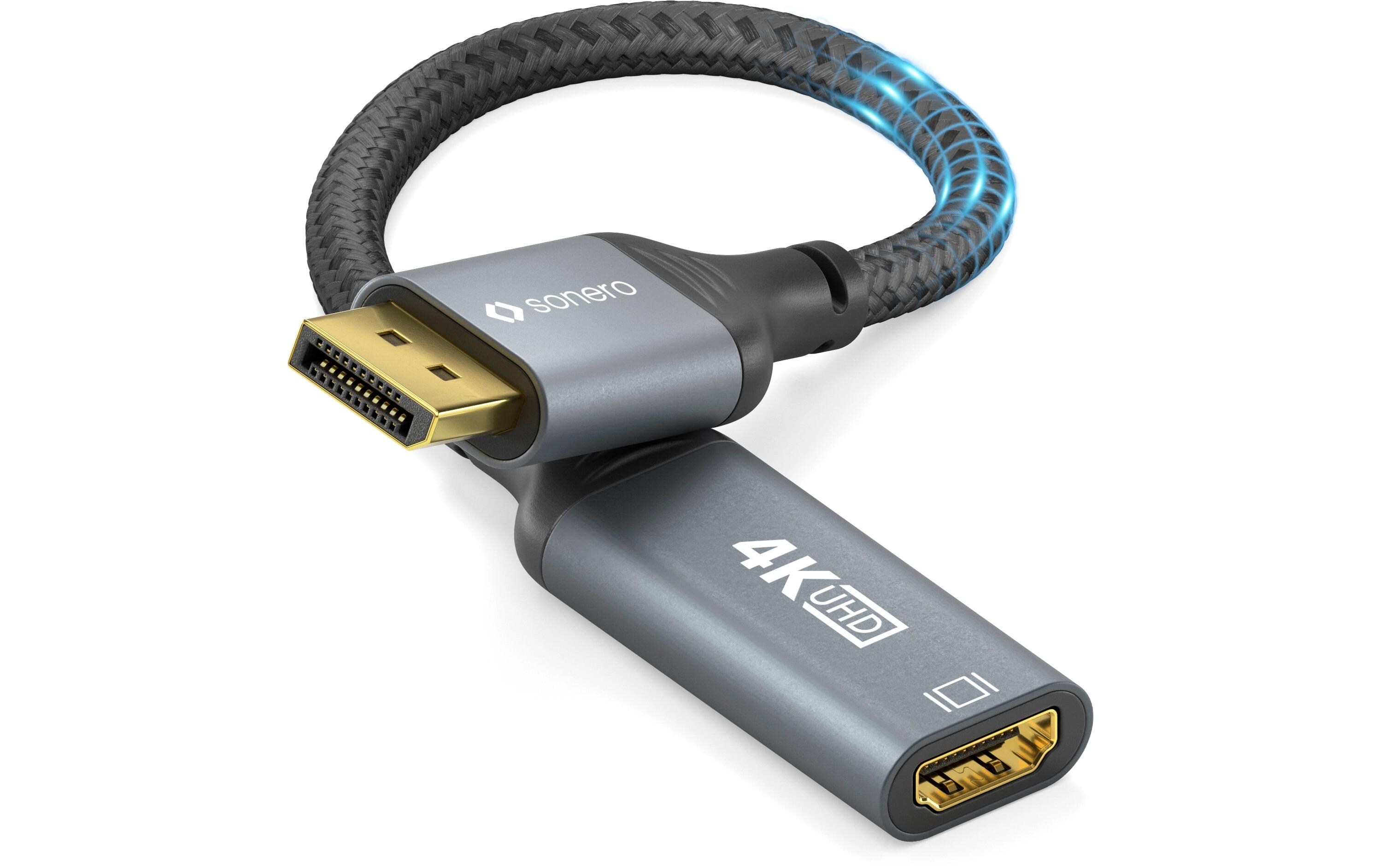 Adapterkabel DisplayPort - HDMIDisplayPort auf HDMI Adapter - 4K60 - grau/schwarz - 0.10m