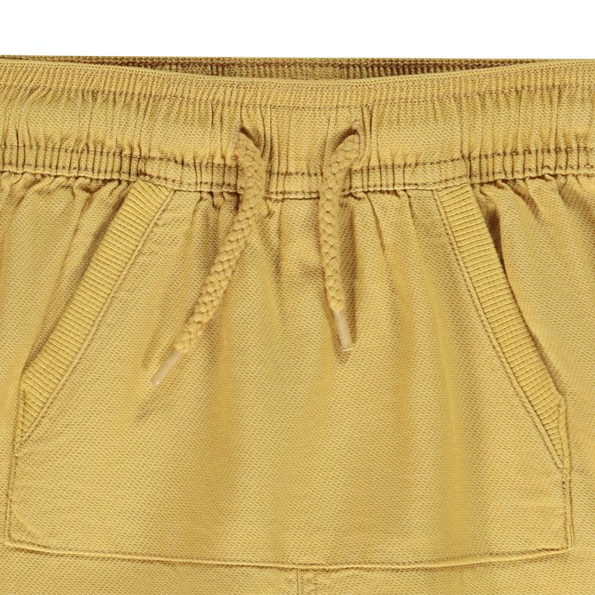 Bermuda en coton avec poche kangourou pour garçon - Jaune