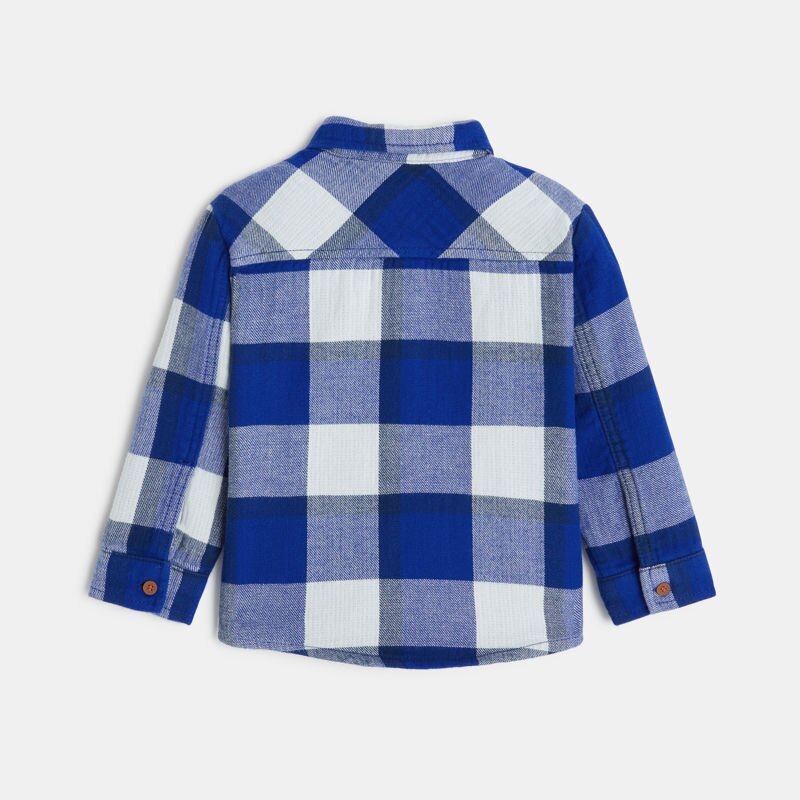 Chemise à carreaux bébé garçon en twill bleu Catimini Bleu