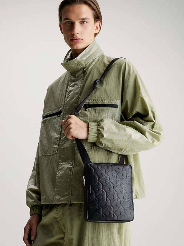 Bolsa de ombro estilo repórter com logotipo