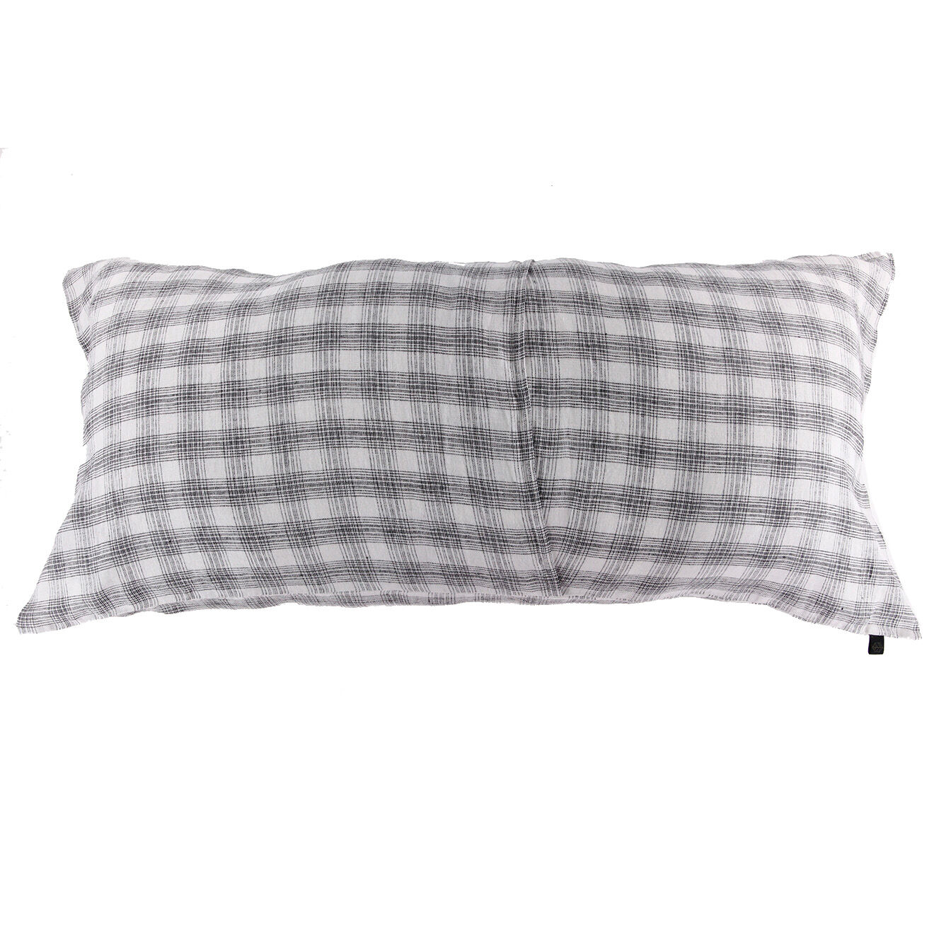 Haomy Housse de coussin 100% Lin Monza blanc/noir - 55x110 cm