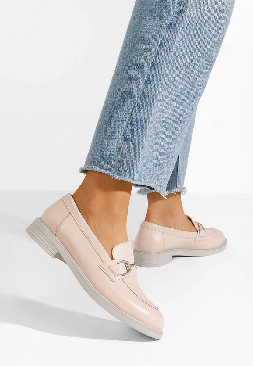 Mocassins en cuir naturel roses Noreen