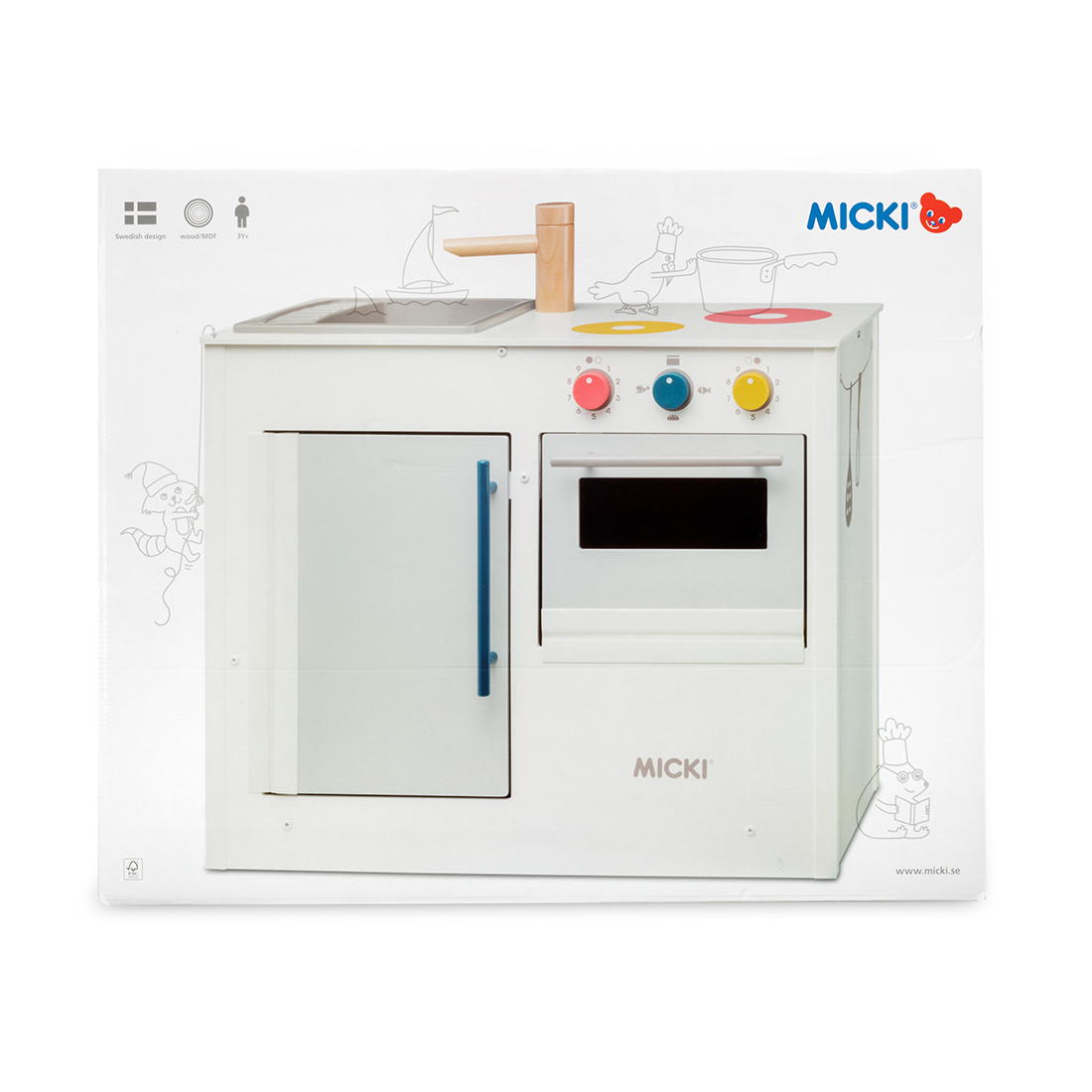 MICKI Spielküche aus Holz 510x620x300mm