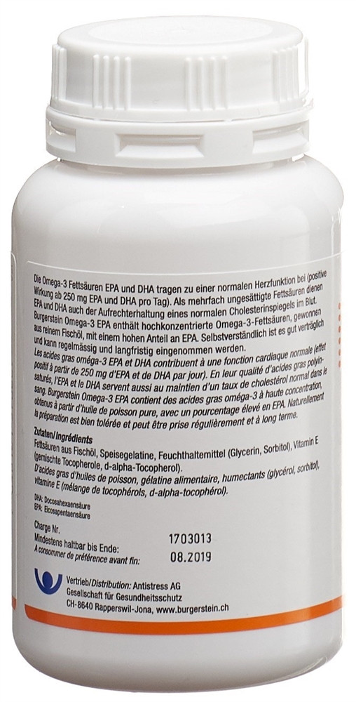 BURGERSTEIN Omega 3-EPA<br>100 Stück, Dose, Weichkapsel