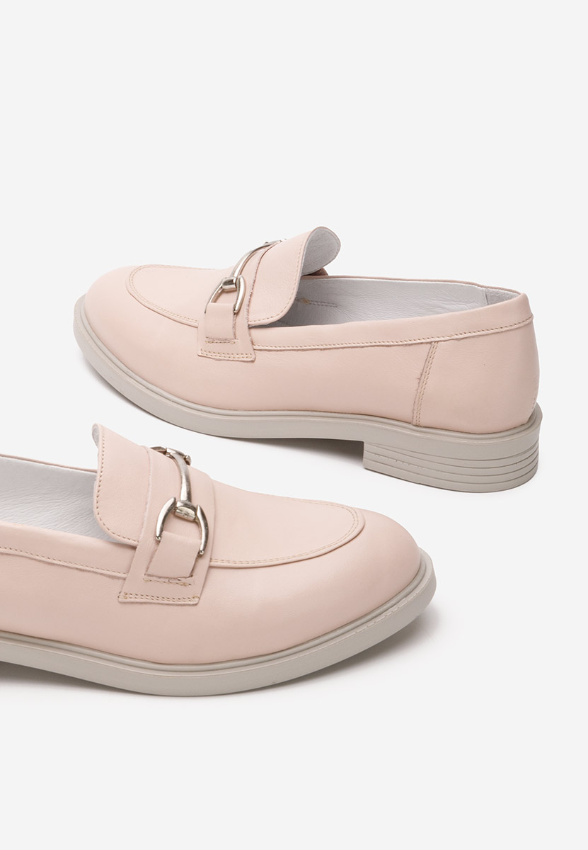 Mocassins en cuir naturel roses Noreen