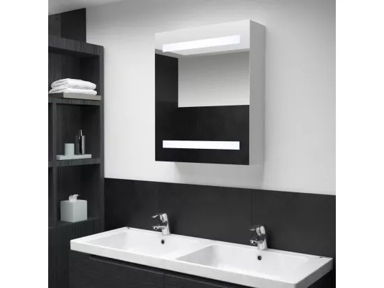 Armoire de salle de bain à miroir LED 50x13,5x60 cm