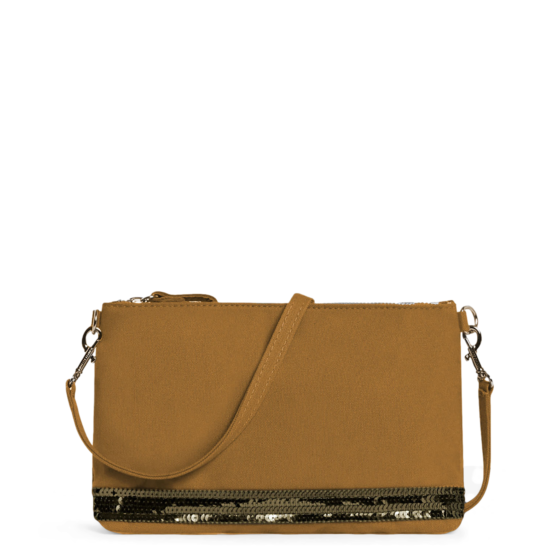 - Pochette à sequins en coton| Marron