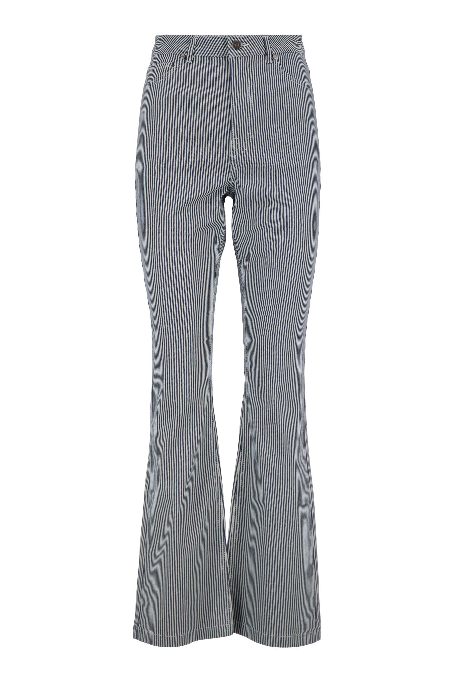 streep broek stretch flared model