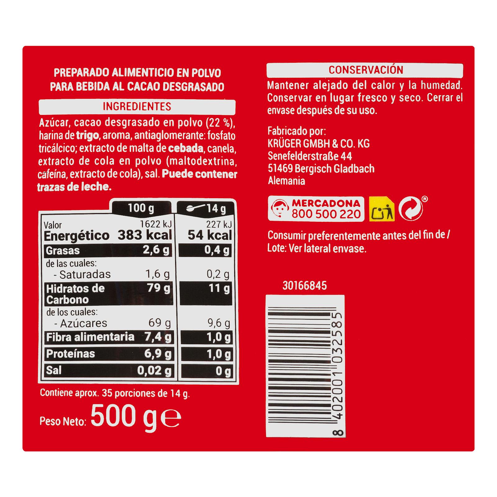 Cacao soluble Hacendado