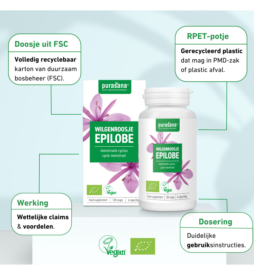 Purasana Wilgenroosje/Epilobe Vegan Bio (120 capsules)