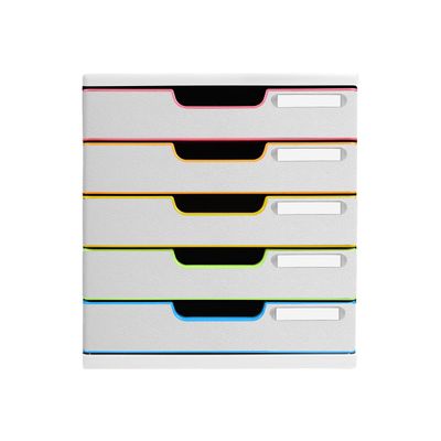 Exacompta Black Office Modulo - Module de classement 5 tiroirs - blanc/arlequin
