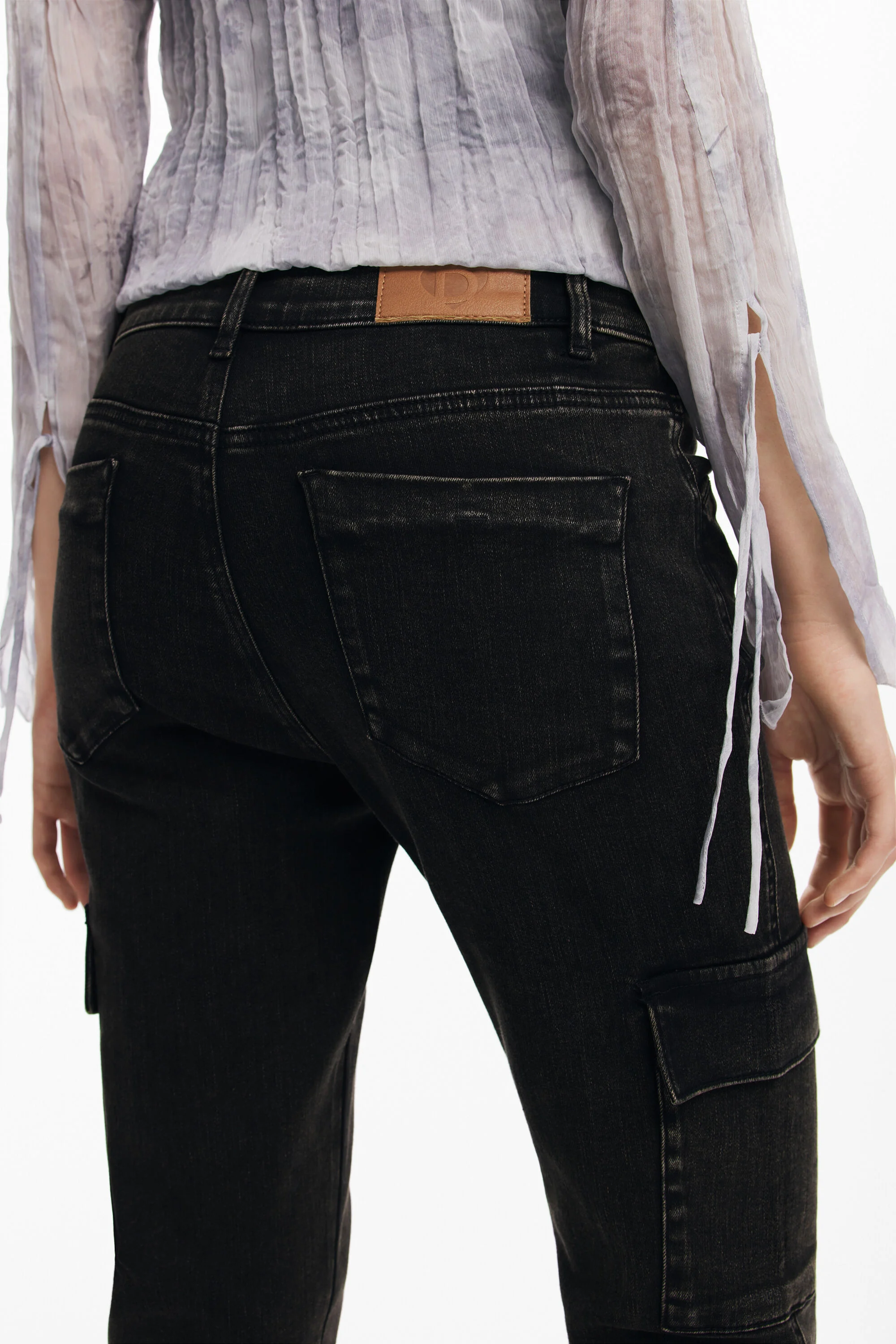 calça cargo de perna reta