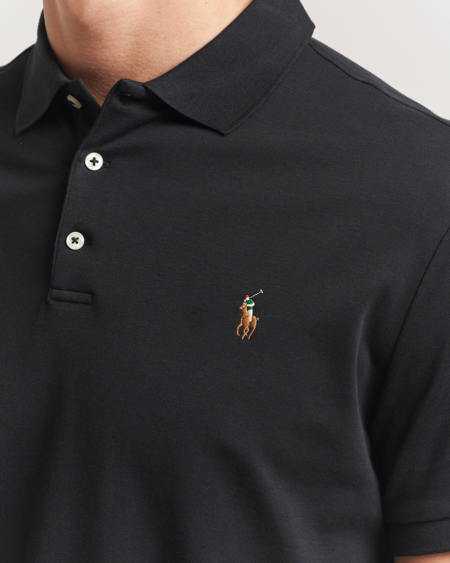 Polo Ralph Lauren Custom Slim Fit Cotton Polo Polo Black