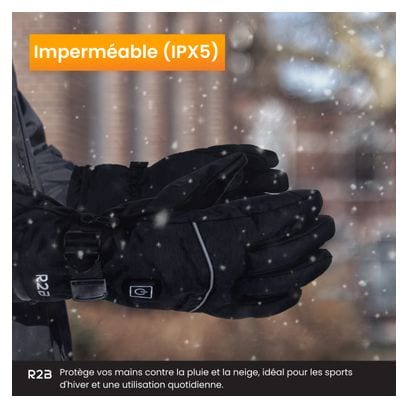 R2B Gants chauffants rechargeables - étanches - gants à écran tactile Hommes et femmes
